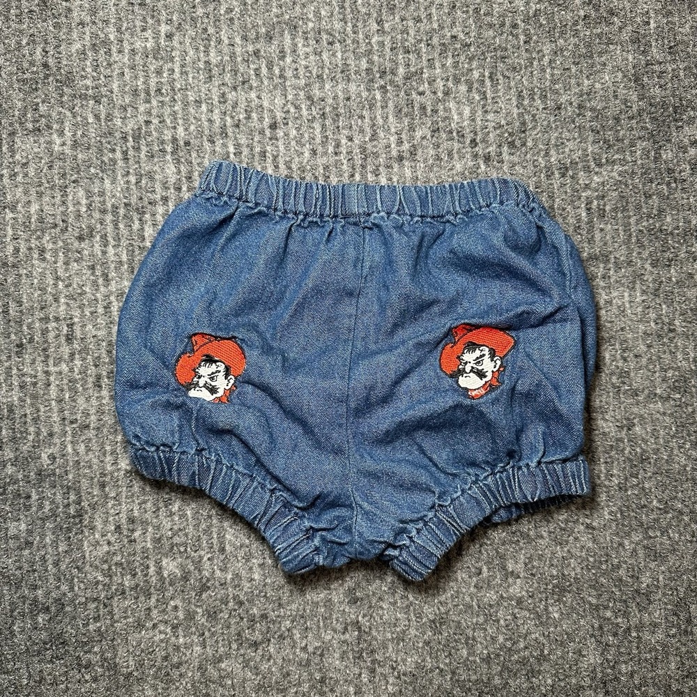 vintage denim baby bloomers Oklahoma State Cowboys mascot Pistol Pete size‎ 2t